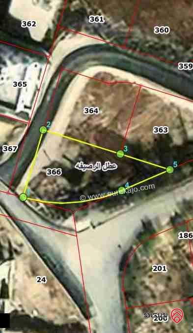 ارض على 3 شوارع مساحة 407م للبيع من اراضي عطل الرصيفه - صالحية العابد 
