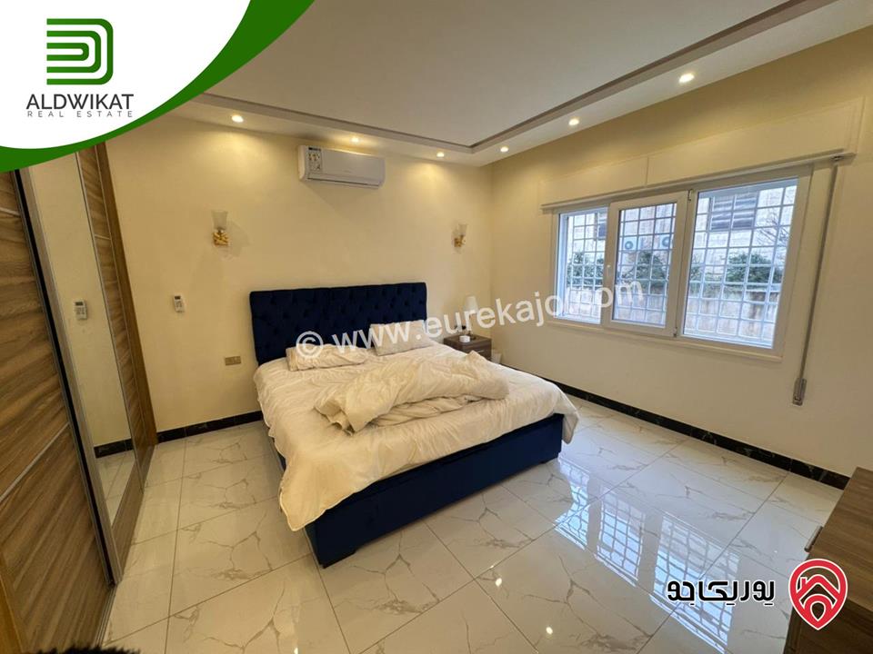 شقة شبه ارضي مفروشه للايجار في عمان - عبدون مساحة داخليه 186م والحديقة 100م موقع مميز تصلح للسفارات والهيئات الدبلوماسية