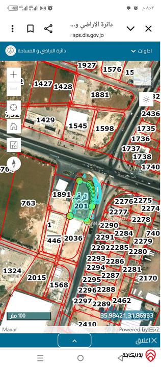 أرض مساحة 3 دونم و 200م تنظيم صناعي متعدد للبيع من أراضي جنوب عمان منطقة الرقيم 