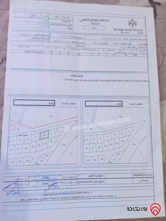 قطعة ارض مساحة 502م للبيع في عمان - اللبن مفروزة