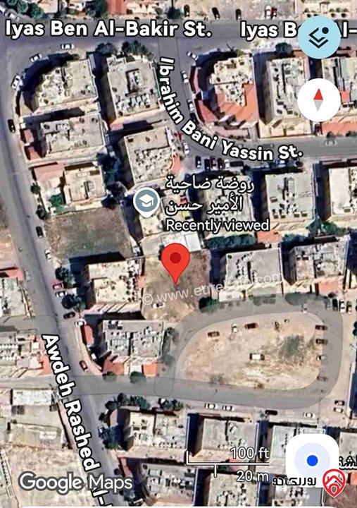 ارض استثمارية مساحة 543م للبيع في عمان - طبربور - بسمان