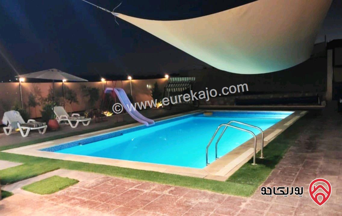 مزرعة للبيع في جرش - مقنطرة الشرقية مساحة الأرض 4092 متر مربع مع بناء شاليه 200 متر مربع حجر تشطيب سوبر ديلوكس ويوجد فيها مشروع زيتون مثمر وتقع على شارعين 