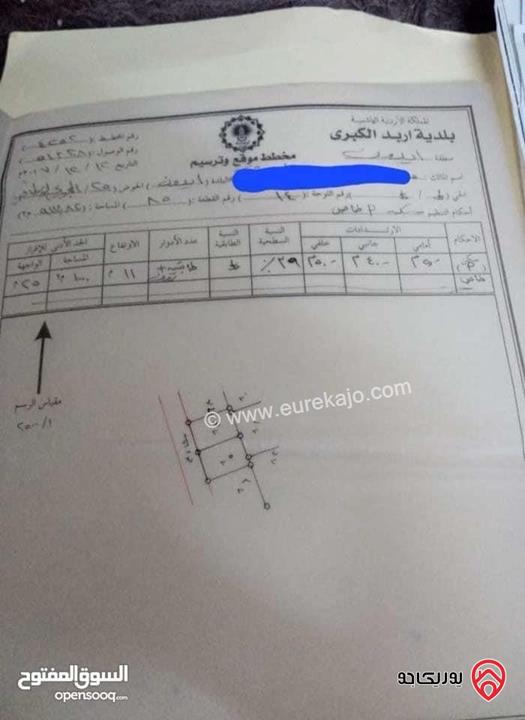 قطعة أرض مساحة 917م للبيع في اربد - ايدون 