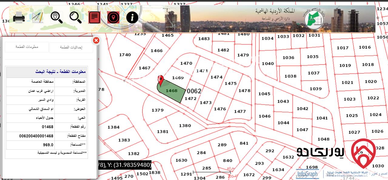 قطعة أرض مميزة استثمارية مساحة 970م  للبيع من المالك مباشرة على شارعين في عمان - أم السماق بجانب سيتي مول