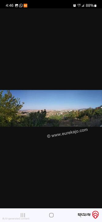 قطعة أرض بانورامية مساحة 1 دونم للبيع في السلط - اليزيدية