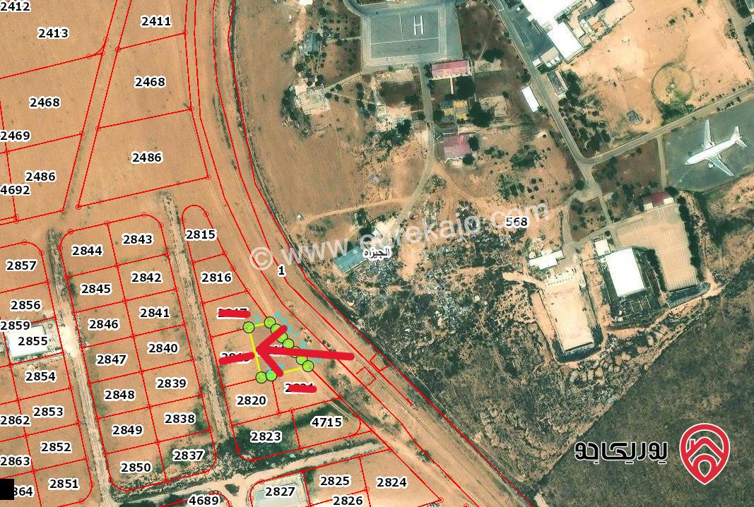 قطعة ارض صناعية واجهة على الشارع مساحة 926م قريبة من سيج المطار للبيع من اراضي الجيزة واصل كل الخدمات