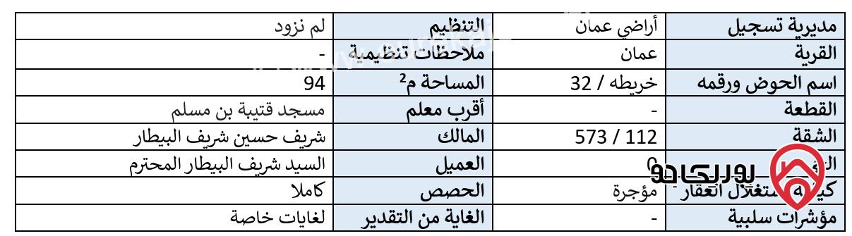 شقة طابق أول مساحة 94م للبيع في عمان - جبل التاج