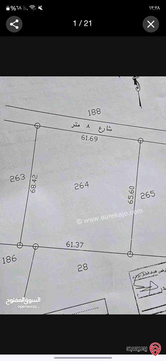 أرض مساحة 4 دونم للبيع في مادبا - نتل