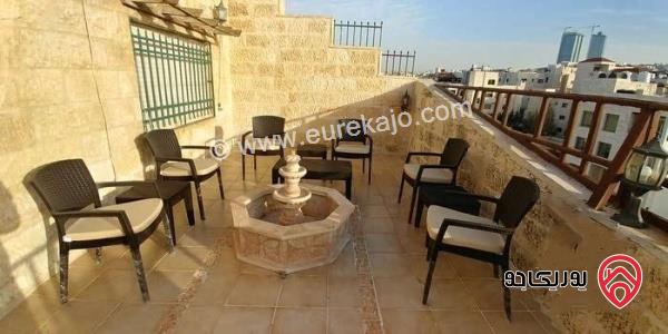 شقة مفروشة فاخرة للايجار أخير مع روف 300م + 100م ترس في عمان -الصويفية، اطلاله جميلة