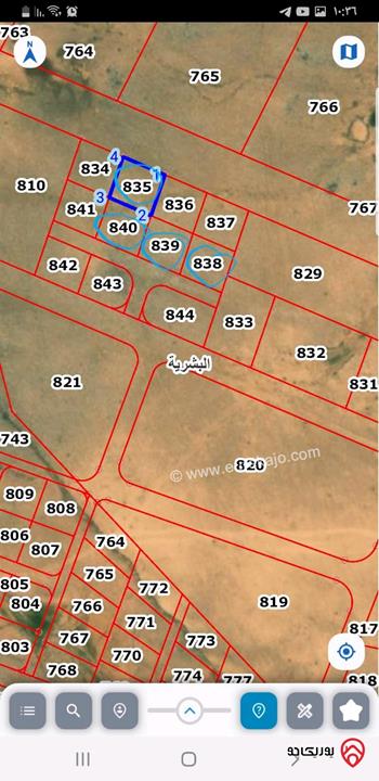 قطع اراضي سكنية سكن ب داخل التنظيم مساحة 750م للبيع في المفرق أراضي البادية الشمالية