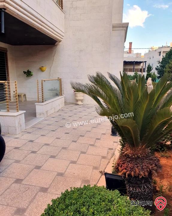 شقة مفروشة أرضية مساحة 360م مع حديقة 200م للايجار في عمان - الرابية