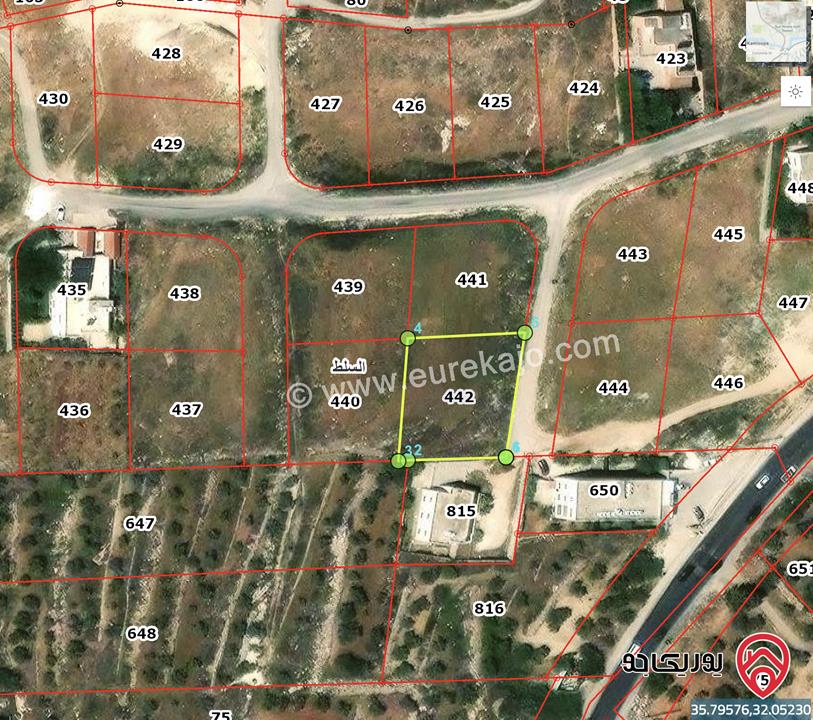 قطعة أرض مميزة مساحة 989م للبيع في السرو البشيري / السلط