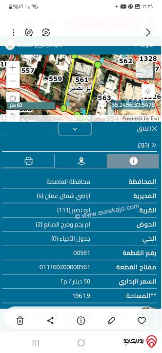 منزلين على أرض 1 دونم و 961م للبيع في عمان - بين موبص وقرية ابو نصير 