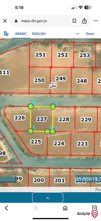 قطعة أرض مساحة 474م للبيع من أراضي جنوب عمان - نتل