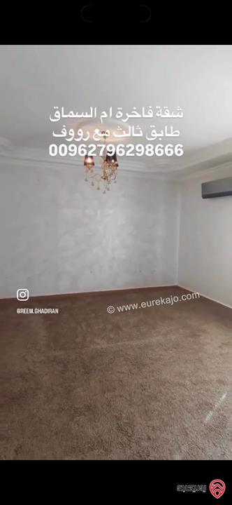 شقة فاخرة طابق ثالث مع رووف المساحة الكلية 480م للبيع في عمان - ام السماق 