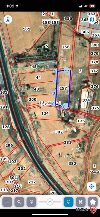 قطعة أرض مساحة 11 دونم و 500م للبيع جنوب عمّان - ارينبه الشرقية 