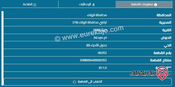 قطعة أرض مساحة 776م للبيع في الزرقاء - ضاحية المدينة المنورة 