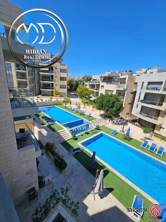 شقة مفروشة للايجار في عمان - عبدون مساحة 90م طابق ثاني تشطيبات و ديكورات فندقية فرش فاخر اطلالة جميلة