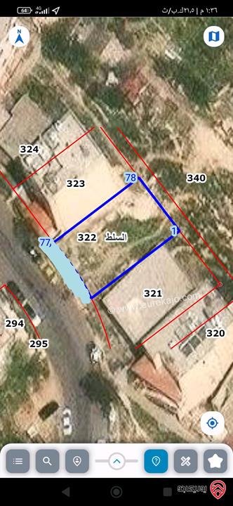 قطع أراضي بمساحات وأسعار مختلفة كما موضحة بالاعلان للبيع في السلط كافة المناطق