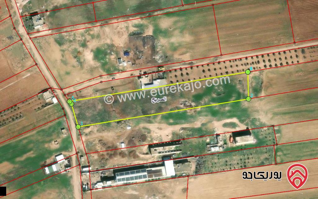 قطعة ارض مساحة 5 دونم للبيع في اربد - الصريح شرق شارع الحزام الدائري 