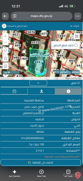 فرصة استثمارية قطعتين ارض متلاصقات مساحة 3 دونم و 780م مع مخازن وشقق للبيع في عمان - المقابلين
