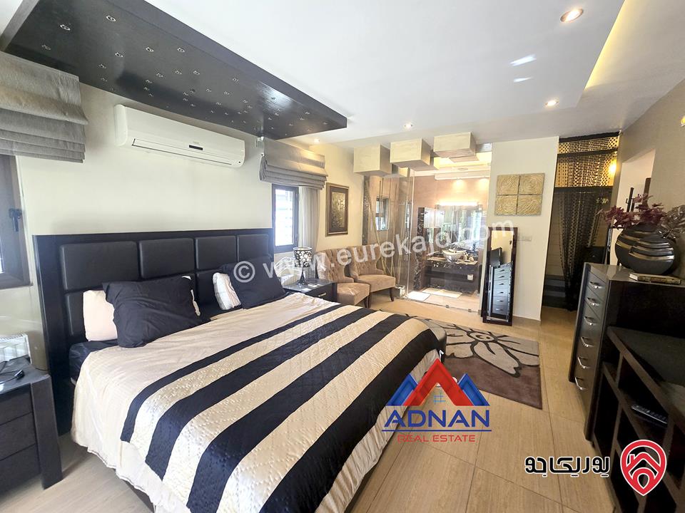 شقة أرضية مفروشة فخمة مساحة 230م مع حديقة 350م و كراج و مدخل خاص للإيجار في عمان - الرابية