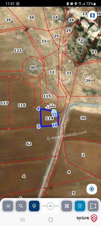 قطعة أرض على شارعين مساحة 751م للبيع في مادبا - مكاور حوض البلد منطقة مميزة داخل التنظيم