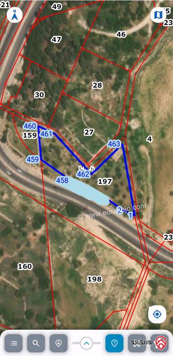 قطعة ارض مشاع مساحة 1225م للبيع في السلط طريق العرضة الرئيسي