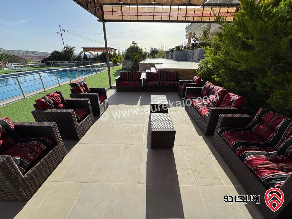 مزرعة وشاليه مساحة الأرض 4 دونم والبناء 500م للبيع في الزرقاء الكمشة قضاء بيرين