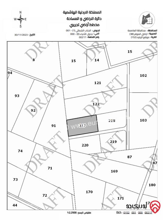 قطعة ارض مساحة 3772م للبيع في عمان - موقع الزبارة حوض الجناب الشمالي من اراضي الموقر قرب المدينة الجديدة