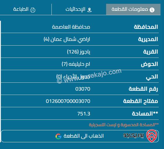 قطعة ارض مساحة 750م للبيع في عمان - الجبيهة حي المنصور