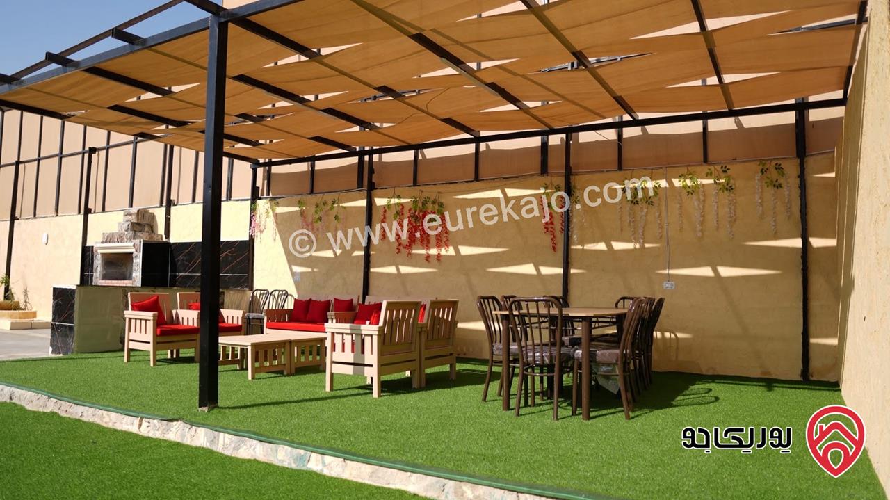 شاليه على مساحة 1 دونم مع مسبح كبير ومسبح للاطفال للبيع في البحر الميت - الشونة الجنوبية