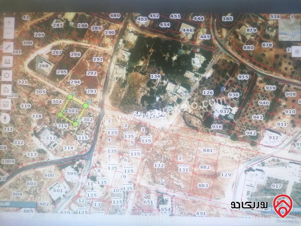 قطعة أرض سكنية بأطلالة دائمة مساحة 800 متر للبيع في عمان - ناعور