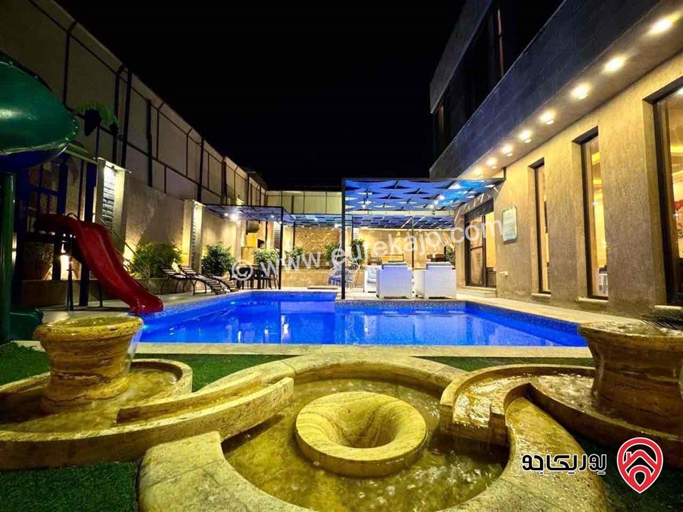 شاليه مميز مساحة 281م على أرض 419م للبيع في البحر الميت - جوفة الكفرين