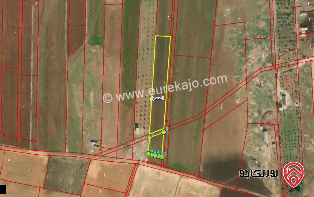 قطعة ارض مساحة 4595م للبيع في اربد - الحصن منطقة جبيل الشرقي 