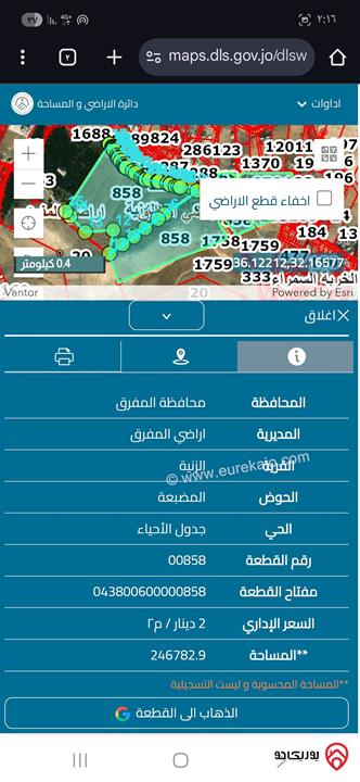 أرض مساحة 9 دونم مشترك للبيع بسعر 2000 للدونم في المفرق منطقة المزرعة بلعما