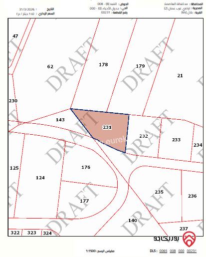 أرض مساحة 2010م للبيع في عمان - بدر الجديدة