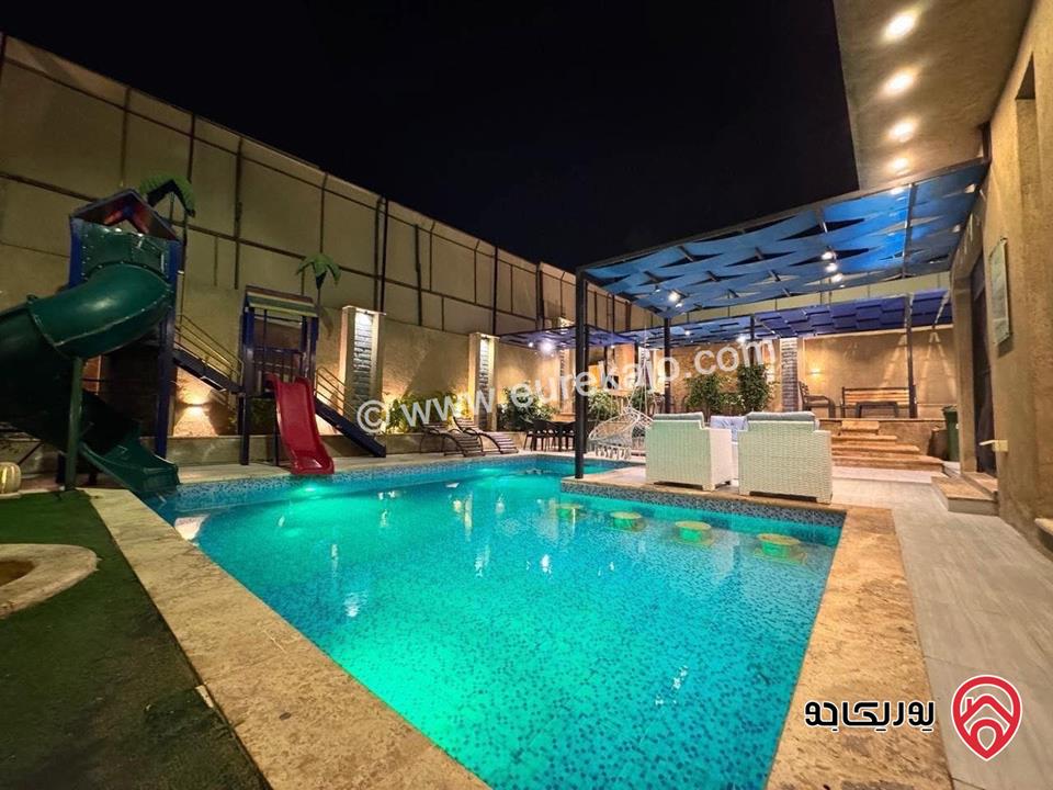 شاليه مميز مساحة 281م على أرض 419م للبيع في البحر الميت - جوفة الكفرين