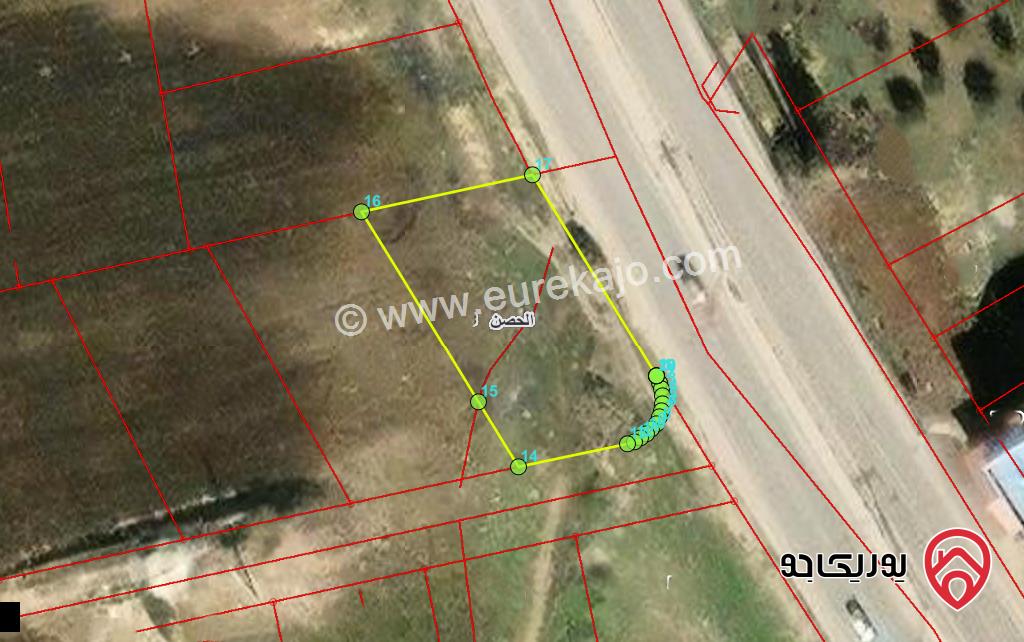 قطعة ارض تجارية مساحة 766م للبيع في اربد على طريق اربد الحصن  