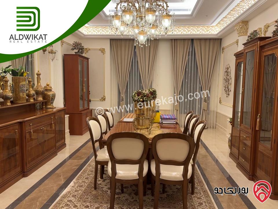 قصر للبيع في عمان - دابوق مساحة الارض 2650م ومساحة البناء 2000م ومساحة الحديقة 1500م ومساحة الترس 400م