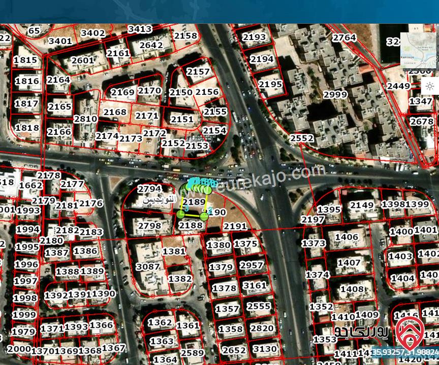 قطعة أرض مميزة مساحة 530م منتظمة الشكل على شارعين للبيع في عمان - طبربور