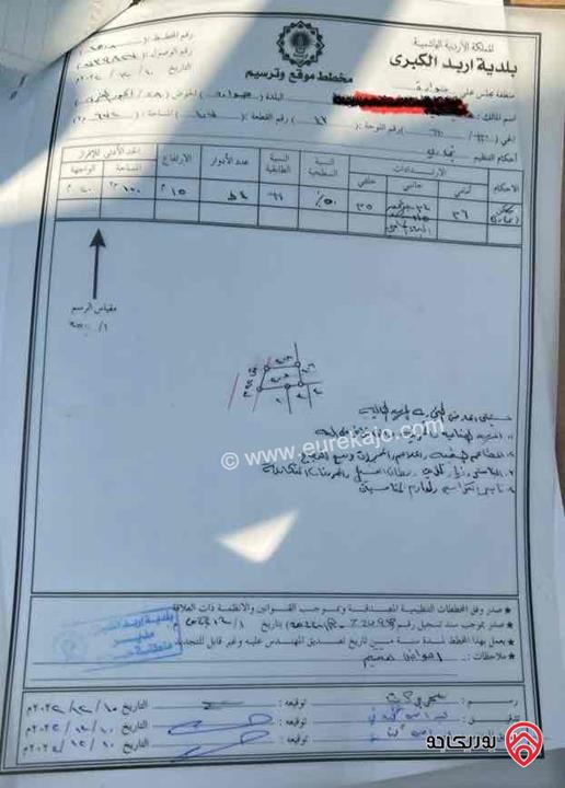 قطعة ارض مساحة 672م للبيع في اربد - حوارة بداية الصريح دوار الصريح