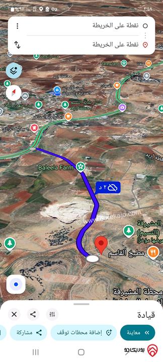 ارض مساحة 8500م للبيع في جرش قفقفا تبعد 2كم عن شارع اربد عمان 