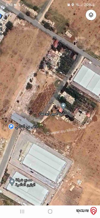 قطعة ارض مساحة 4572م للبيع في عمان - الموقر رجم الشامي شارع المية صناعات متوسطة