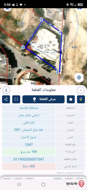 شقة ارضية مساحة 370م مع حديقة للبيع في عمان - تلاع العلي