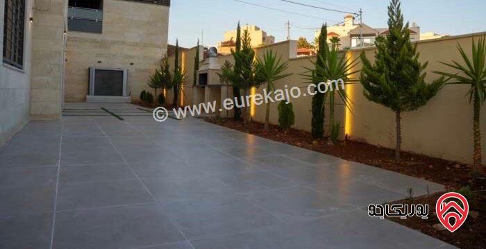 شقة شبه ارضي فاخرة مساحة 210م داخلي و 150م خارجي للايجار في عمان - طريق المطار 