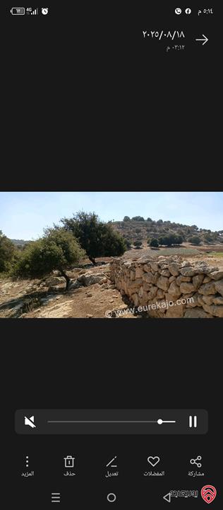 أرض مساحة 3 دونم و 400م للبيع في السلط - جلعد