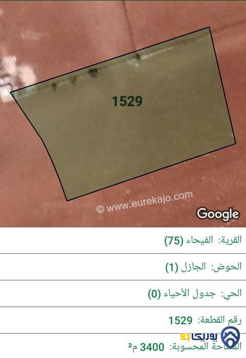 ارض للبيع مساحة 3400م في الفيحاء - مادبا