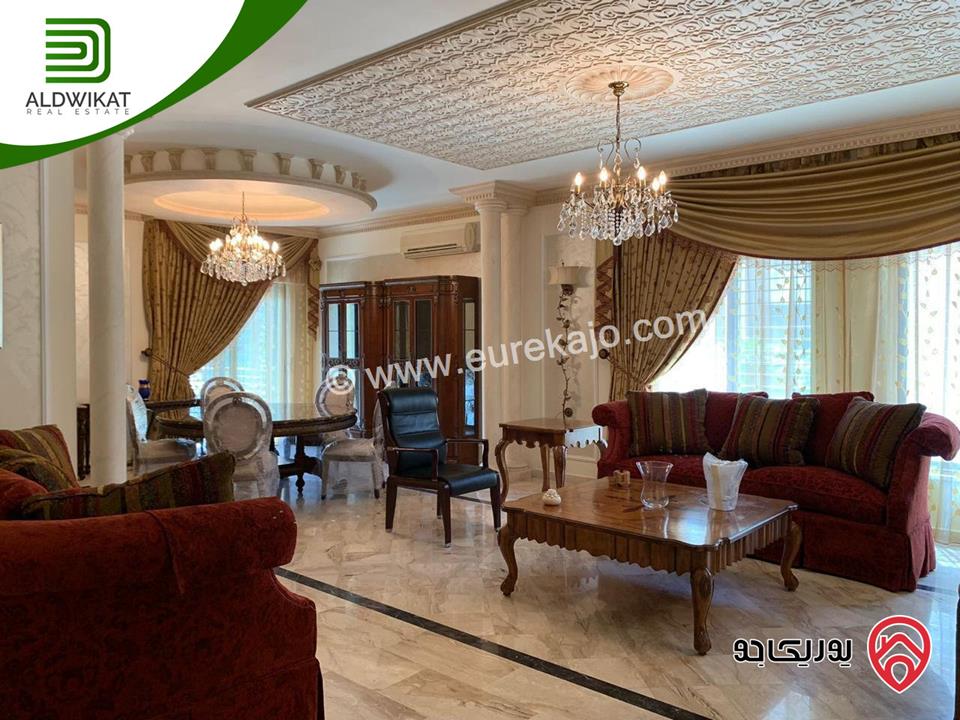 شقة فاخره ارضية دوبلكس مفروشة للبيع او للايجار في عمان - عبدون مساحة البناء 340 م مساحة الحديقة 100م والترس 10م