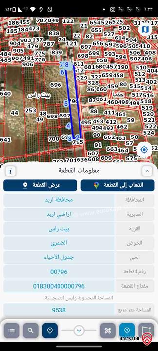 ارض مساحة 660م من أصل 10 دونم للبيع في اربد - بيت راس حوض الضمري 